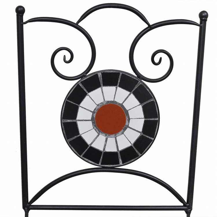 vidaXL モザイクビストロ3点セット セラミックタイル テラコッタ&ホワイト家具 アウトドア家具 屋外家具セット(代引不可)