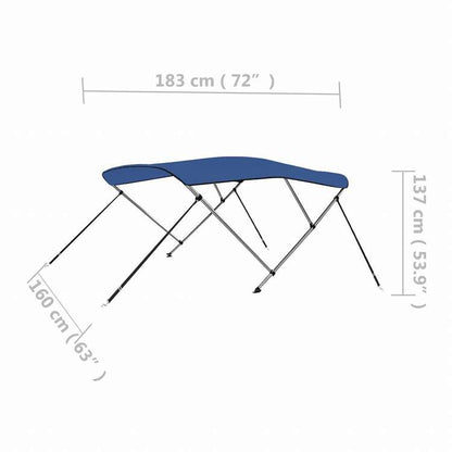 vidaXL ビミニトップ ステー3本タイプ ブルー 183x160x137cm自動車&部品 自動車部品&アクセサリー 車両メンテナンス・ケア・装飾 自動車用カバー ストレージ・ボディカバー ボート用ストレージカバー(代引不可)