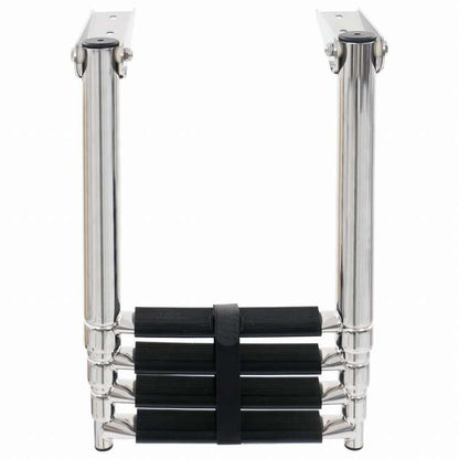 vidaXL 折りたたみ乗船はしご 4段 ステンレススチール製自動車&部品 自動車部品&アクセサリー ウォータークラフトパーツ&アクセサリ ドッキング&アンカリング ボート梯子(代引不可)