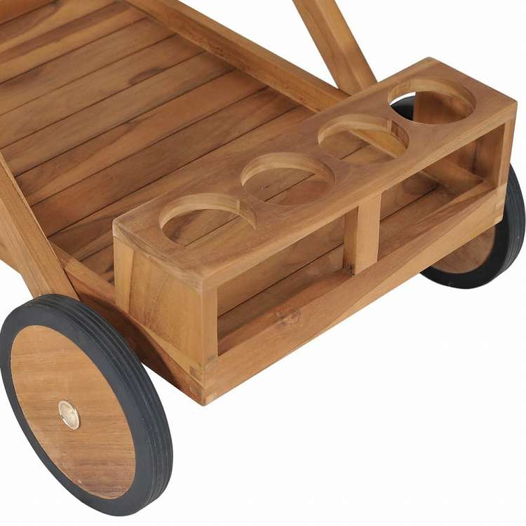 vidaXL ティートロリー チーク無垢材家具 トローリー キッチン・ダイニング トローリー(代引不可)