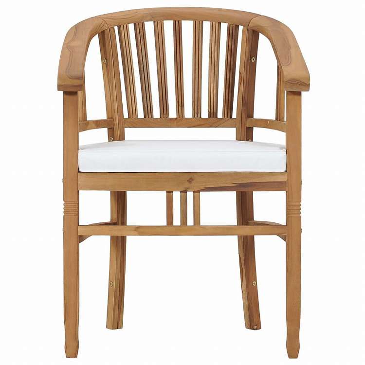 vidaXL ガーデンチェア クッション付き 2点 チーク無垢材家具 アウトドア家具 屋外椅子 アウトドアベンチチェア(代引不可)