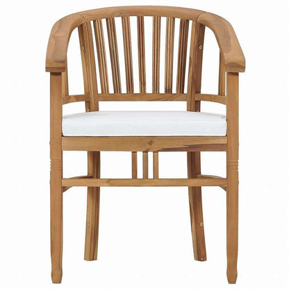 vidaXL ガーデンチェア クッション付き 2点 チーク無垢材家具 アウトドア家具 屋外椅子 アウトドアベンチチェア(代引不可)