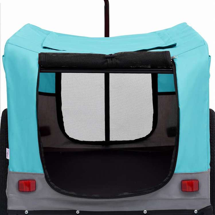 vidaXL 2-in-1 ペット用自転車トレーラー&ジョギングベビーカー ブルー&グレーAnimals & Pet Supplies ペット用品 ペットカート(代引不可)