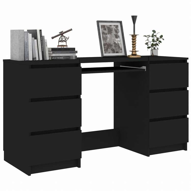 vidaXL ライティングデスク ブラック 140x50x77cm エンジニアリングウッド家具 オフィス家具 デスク(代引不可)