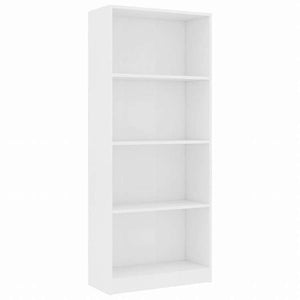 vidaXL 4段ブックキャビネット ホワイト 60x24x142cm エンジニアリングウッド家具 棚 本棚・オープンラック(代引不可)