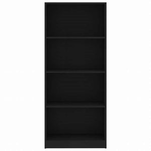 vidaXL 4段ブックキャビネット ブラック 60x24x142cm エンジニアリングウッド家具 棚 本棚・オープンラック(代引不可)