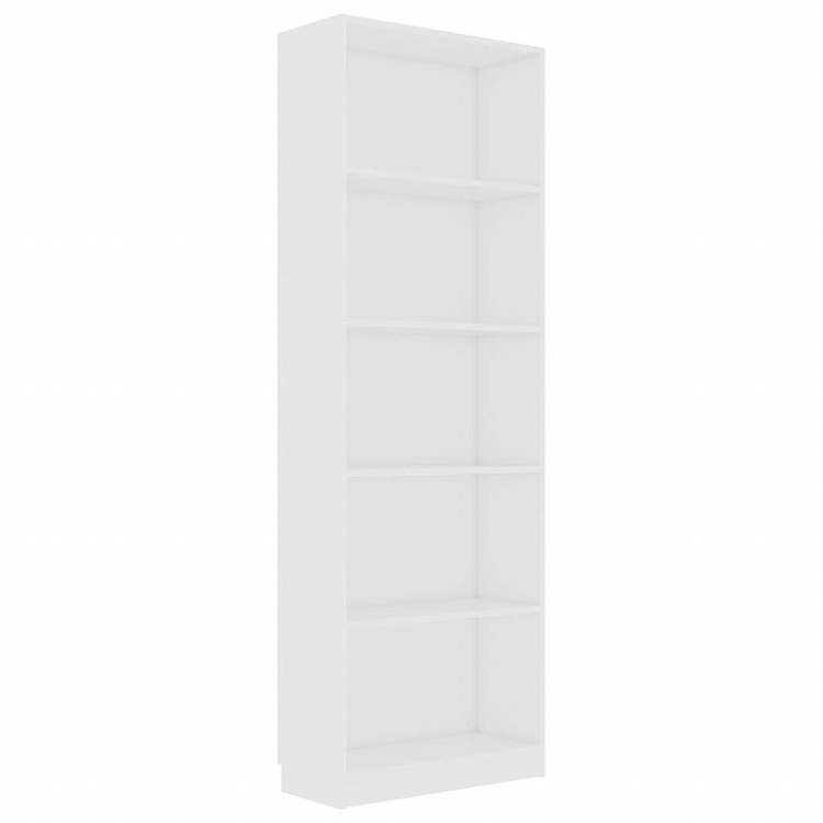 vidaXL 5段 ブックキャビネット 白色 60x24x175cm パーティクルボード家具 棚 本棚・オープンラック(代引不可)