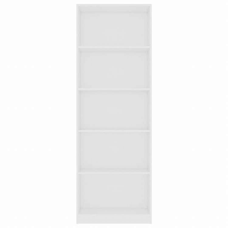 vidaXL 5段 ブックキャビネット 白色 60x24x175cm パーティクルボード家具 棚 本棚・オープンラック(代引不可)