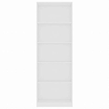 vidaXL 5段 ブックキャビネット 白色 60x24x175cm パーティクルボード家具 棚 本棚・オープンラック(代引不可)