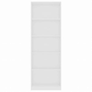 vidaXL 5段 ブックキャビネット 白色 60x24x175cm パーティクルボード家具 棚 本棚・オープンラック(代引不可)