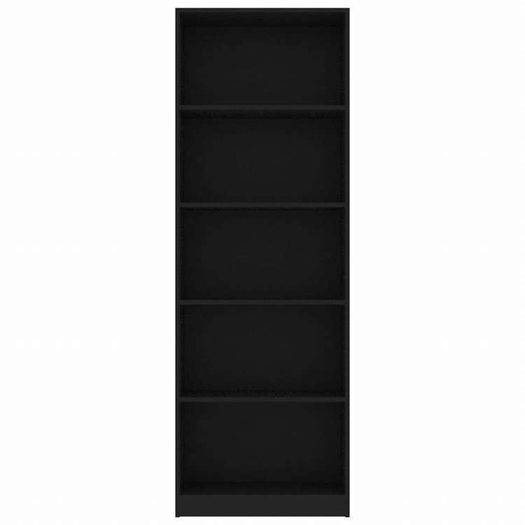 vidaXL 5段 ブックキャビネット ブラック 60x24x175cm エンジニアリングウッド家具 棚 本棚・オープンラック(代引不可)