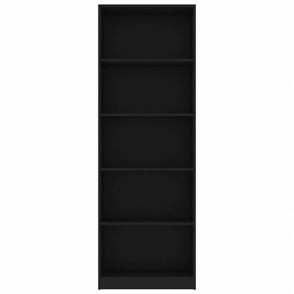 vidaXL 5段 ブックキャビネット ブラック 60x24x175cm エンジニアリングウッド家具 棚 本棚・オープンラック(代引不可)