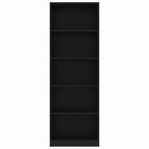 vidaXL 5段 ブックキャビネット ブラック 60x24x175cm エンジニアリングウッド家具 棚 本棚・オープンラック(代引不可)
