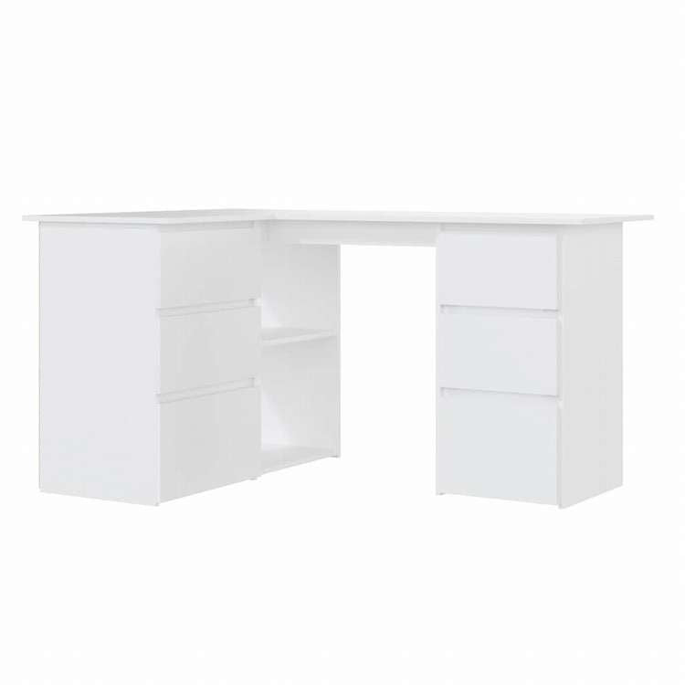 vidaXL コーナーデスク ホワイト 145x100x76cm エンジニアリングウッド家具 オフィス家具 デスク(代引不可)