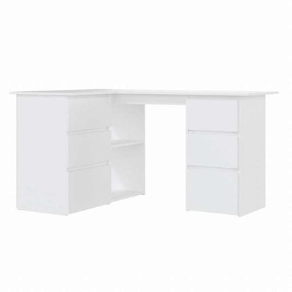 vidaXL コーナーデスク ホワイト 145x100x76cm エンジニアリングウッド家具 オフィス家具 デスク(代引不可)