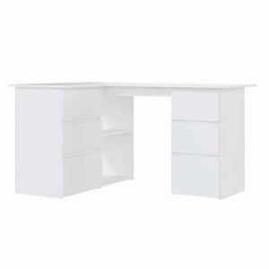 vidaXL コーナーデスク ホワイト 145x100x76cm エンジニアリングウッド家具 オフィス家具 デスク(代引不可)