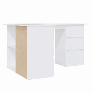 vidaXL コーナーデスク ホワイト 145x100x76cm エンジニアリングウッド家具 オフィス家具 デスク(代引不可)