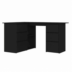 vidaXL コーナーデスク ブラック 145x100x76cm エンジニアリングウッド家具 オフィス家具 デスク(代引不可)