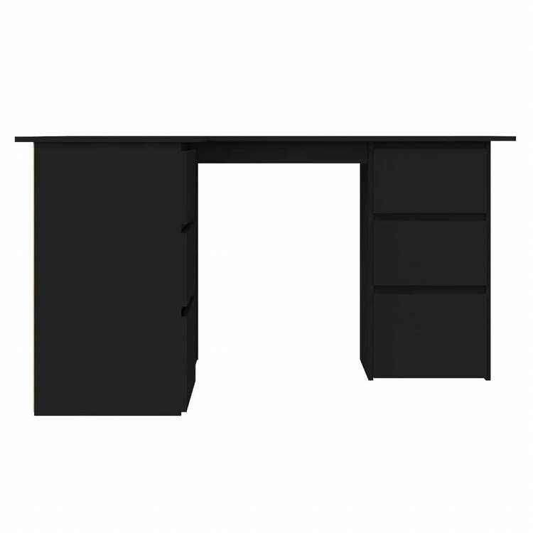 vidaXL コーナーデスク ブラック 145x100x76cm エンジニアリングウッド家具 オフィス家具 デスク(代引不可)