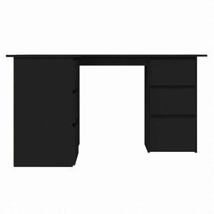 vidaXL コーナーデスク ブラック 145x100x76cm エンジニアリングウッド家具 オフィス家具 デスク(代引不可)