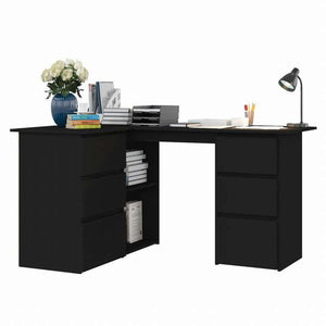 vidaXL コーナーデスク ブラック 145x100x76cm エンジニアリングウッド家具 オフィス家具 デスク(代引不可)
