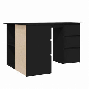 vidaXL コーナーデスク ブラック 145x100x76cm エンジニアリングウッド家具 オフィス家具 デスク(代引不可)