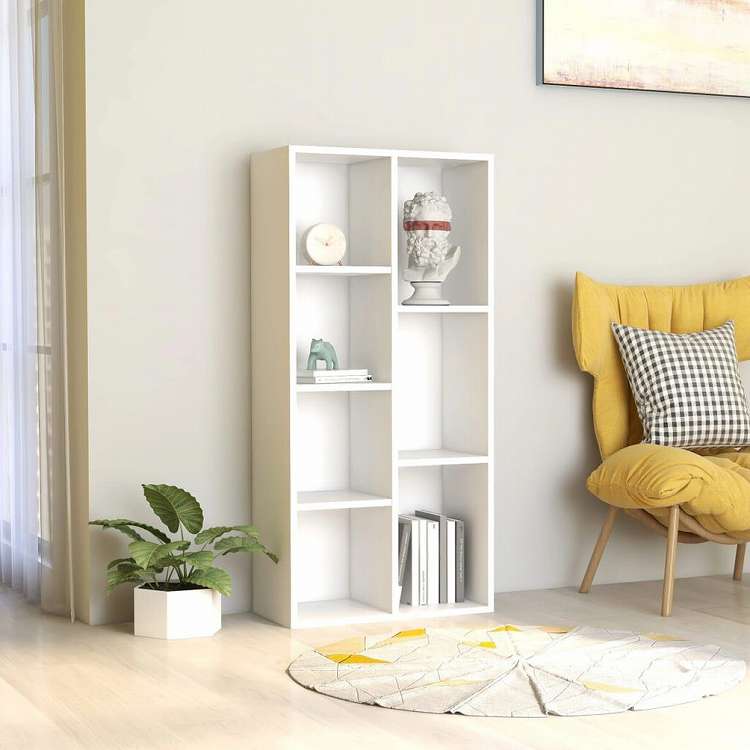 vidaXL ブックキャビネット ホワイト 50x25x106cm エンジニアリングウッド家具 棚 本棚・オープンラック(代引不可)
