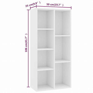 vidaXL ブックキャビネット ホワイト 50x25x106cm エンジニアリングウッド家具 棚 本棚・オープンラック(代引不可)