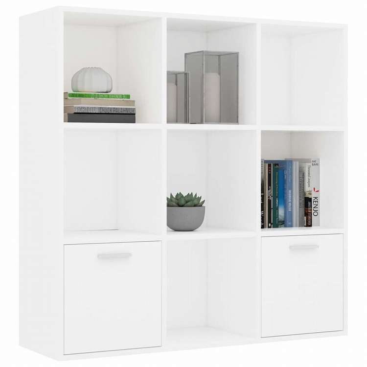 vidaXL ブックキャビネット ホワイト 98x30x98cm エンジニアリングウッド家具 棚 本棚・オープンラック(代引不可)