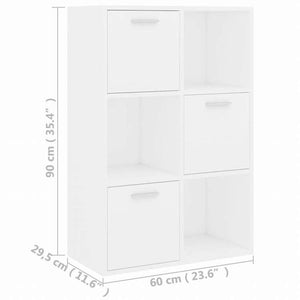 vidaXL ストレージキャビネット ホワイト 60x29.5x90cm エンジニアリングウッド家具 棚 本棚・オープンラック(代引不可)