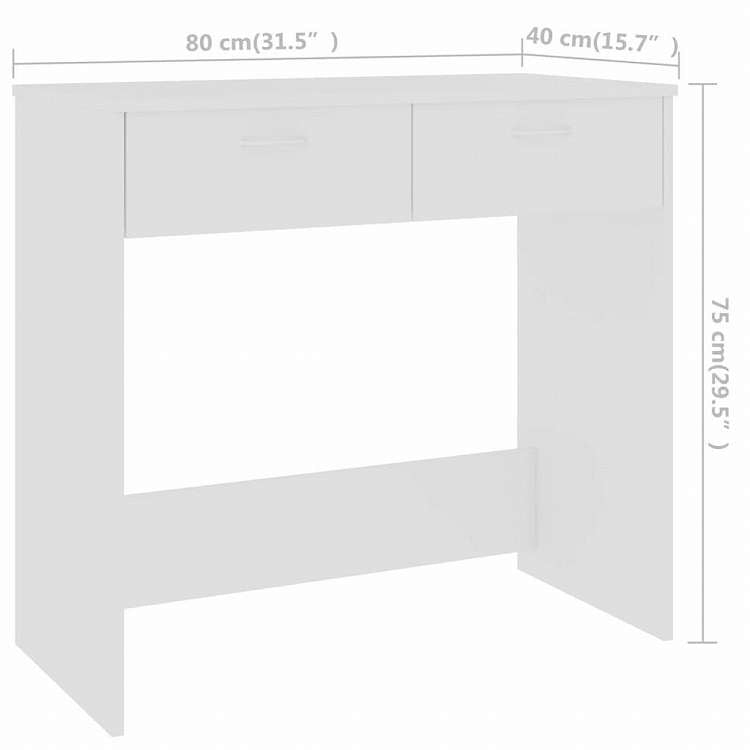vidaXL デスク ホワイト 80x40x75cm エンジニアリングウッド家具 オフィス家具 デスク(代引不可)
