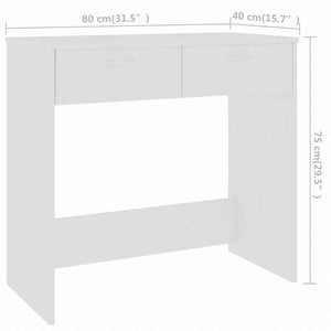 vidaXL デスク ホワイト 80x40x75cm エンジニアリングウッド家具 オフィス家具 デスク(代引不可)