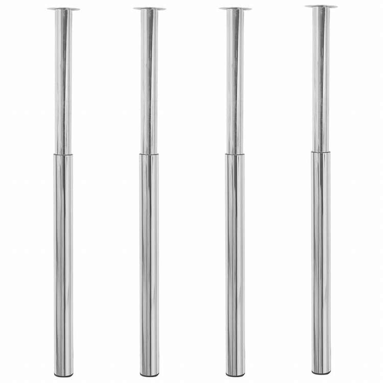 vidaXL 伸縮式テーブル脚 4点セット クローム 710?1100mm家具 テーブル用品 テーブル脚(代引不可)
