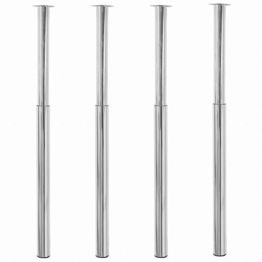 vidaXL 伸縮式テーブル脚 4点セット クローム 710?1100mm家具 テーブル用品 テーブル脚(代引不可)