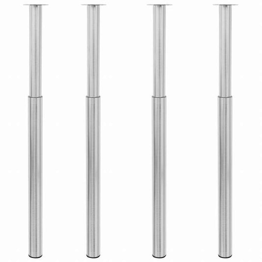 vidaXL 伸縮式テーブル脚 4点セット つや消しニッケル 710?1100mm家具 テーブル用品 テーブル脚(代引不可)