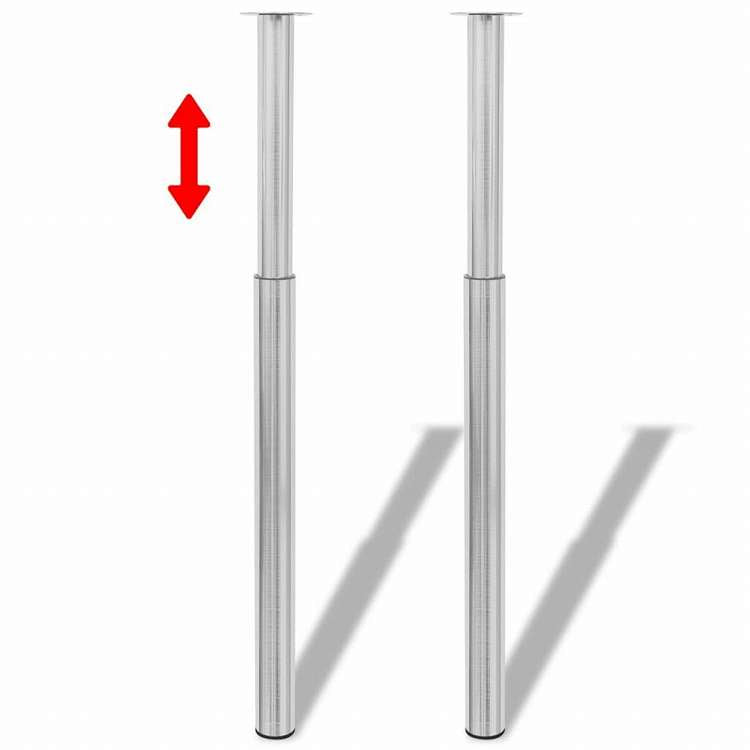 vidaXL 伸縮式テーブル脚 4点セット つや消しニッケル 710?1100mm家具 テーブル用品 テーブル脚(代引不可)