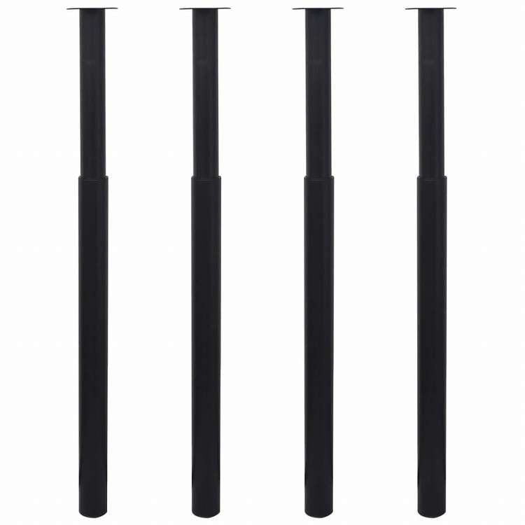vidaXL 伸縮式テーブル脚 4点セット ブラック 710?1100mm家具 テーブル用品 テーブル脚(代引不可)
