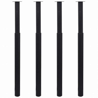 vidaXL 伸縮式テーブル脚 4点セット ブラック 710?1100mm家具 テーブル用品 テーブル脚(代引不可)
