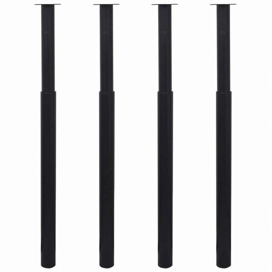 vidaXL 伸縮式テーブル脚 4点セット ブラック 710?1100mm家具 テーブル用品 テーブル脚(代引不可)