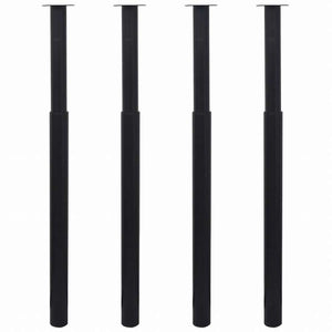 vidaXL 伸縮式テーブル脚 4点セット ブラック 710?1100mm家具 テーブル用品 テーブル脚(代引不可)