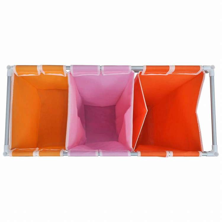 vidaXL ランドリーバスケット 3列タイプ 洗濯物仕分け用 洗濯かご付 2点セットホーム&ガーデン 家事用品 ランドリー用品 洗濯かご(代引不可)