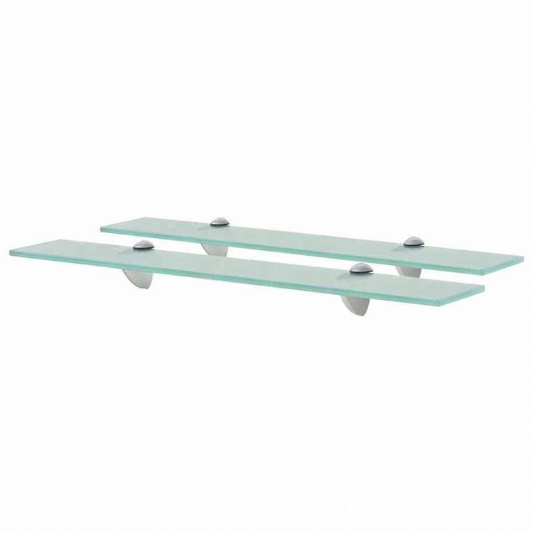 vidaXL 壁掛け棚 2点 ガラス 60x10 cm 8 mm家具 棚 壁面収納棚・壁面ラック(代引不可)