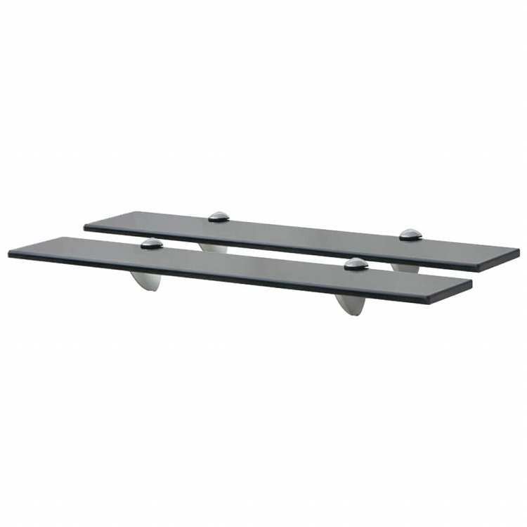 vidaXL 壁掛け棚 2点 ガラス 60x10 cm 8 mm家具 棚 壁面収納棚・壁面ラック(代引不可)