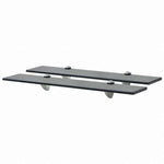 vidaXL 壁掛け棚 2点 ガラス 60x10 cm 8 mm家具 棚 壁面収納棚・壁面ラック(代引不可)