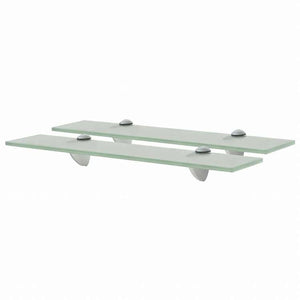 vidaXL 壁掛け棚 2点 ガラス 50x10 cm 8 mm家具 棚 壁面収納棚・壁面ラック(代引不可)