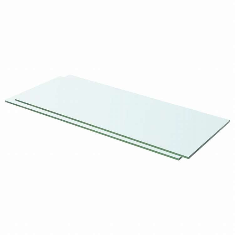 vidaXL 棚 2点 パネル ガラス クリア 60x20 cm家具 棚 壁面収納棚・壁面ラック(代引不可)