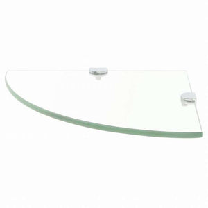 vidaXL コーナーシェルフ 2点 クロームサポート付き ガラス クリア 25x25 cm (243852x2)家具 棚 壁面収納棚・壁面ラック(代引不可)