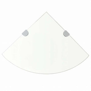 vidaXL コーナーシェルフ 2点 クロームサポート付き ガラス クリア 25x25 cm (243852x2)家具 棚 壁面収納棚・壁面ラック(代引不可)