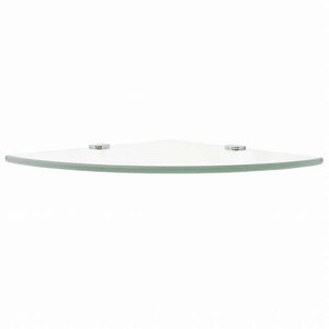 vidaXL コーナーシェルフ 2点 クロームサポート付き ガラス クリア 25x25 cm (243852x2)家具 棚 壁面収納棚・壁面ラック(代引不可)