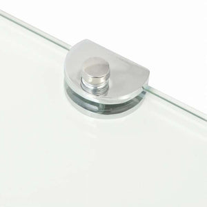 vidaXL コーナーシェルフ 2点 クロームサポート付き ガラス クリア 25x25 cm (243852x2)家具 棚 壁面収納棚・壁面ラック(代引不可)